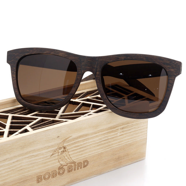 Bobobird Men's Retro Wooden Bamboo Sunglasses