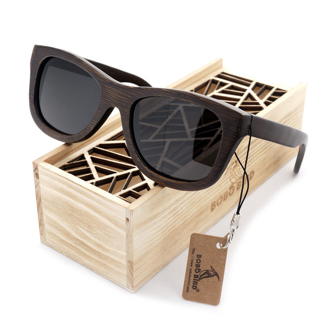 Bobobird Men's Retro Wooden Bamboo Sunglasses