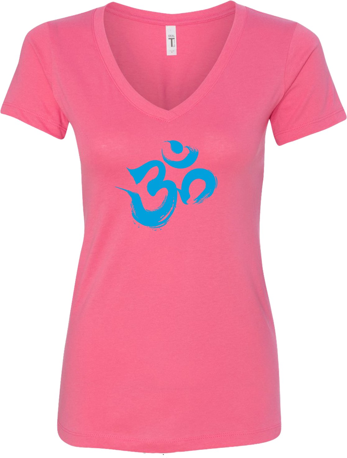 Aqua Brushstroke AUM Ideal V-neck Yoga Tee Shirt