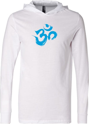 Aqua Brushstroke AUM Lightweight Yoga Hoodie Tee