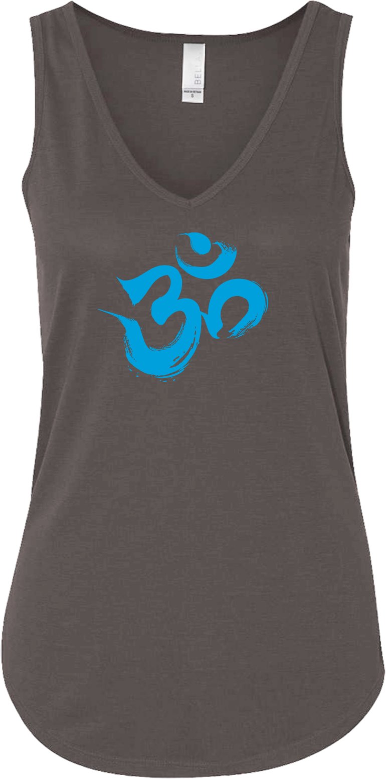 Aqua Brushstroke AUM Lightweight Flowy Yoga Tank