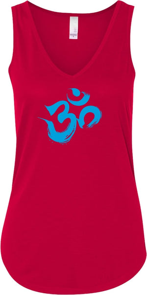 Aqua Brushstroke AUM Lightweight Flowy Yoga Tank