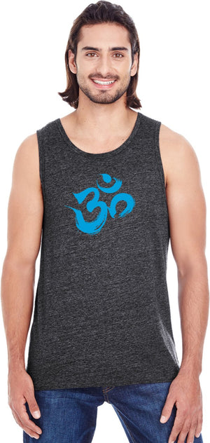 Aqua Brushstroke AUM Triblend Yoga Tank Top