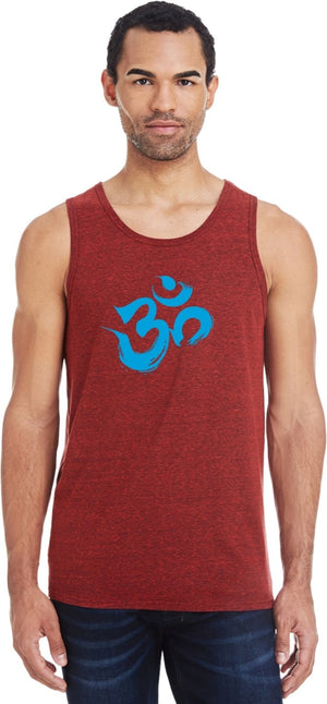 Aqua Brushstroke AUM Triblend Yoga Tank Top