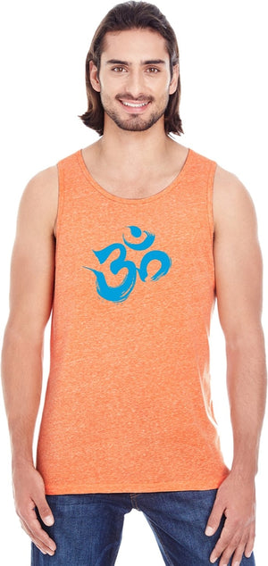 Aqua Brushstroke AUM Triblend Yoga Tank Top