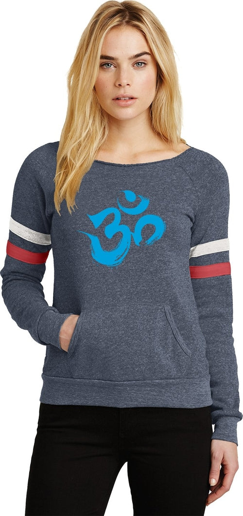 Aqua Brushstroke AUM Eco-Fleece Yoga Sweatshirt