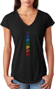 Chakra OMS Triblend V-neck Yoga Tee Shirt