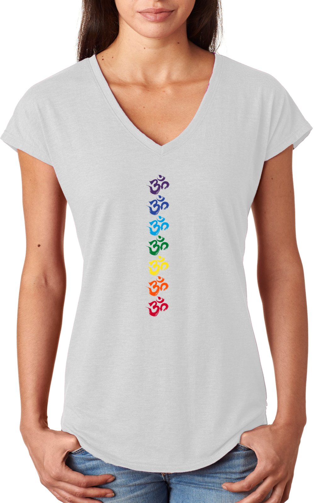 Chakra OMS Triblend V-neck Yoga Tee Shirt