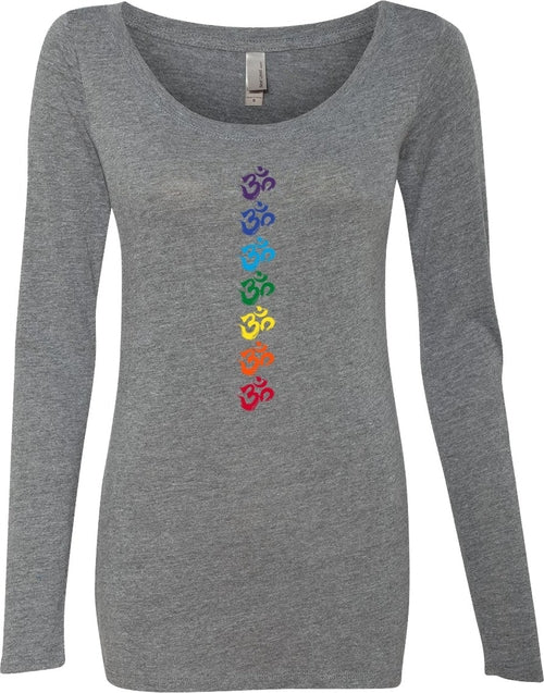 Chakra OMS Triblend Long Sleeve Yoga Tee Shirt