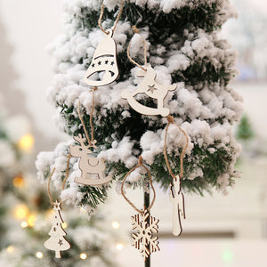 Christmas 10 Pieces DIY Wooden Pendant Ornaments