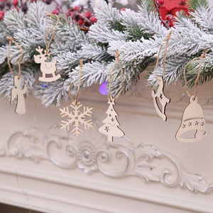 Christmas 10 Pieces DIY Wooden Pendant Ornaments