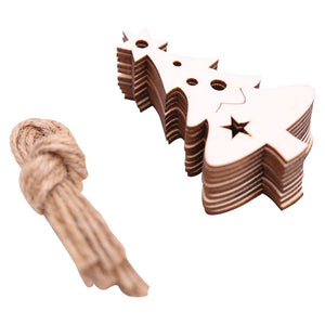 Christmas 10 Pieces DIY Wooden Pendant Ornaments