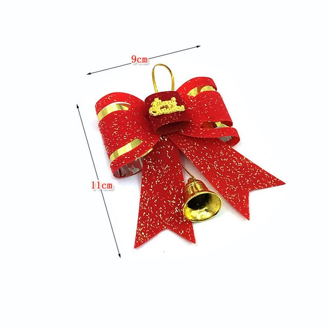 Christmas 5 X Red and Gold Christmas Tree Bows Bow