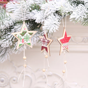 Christmas Christmas decoration wooden five-pointed