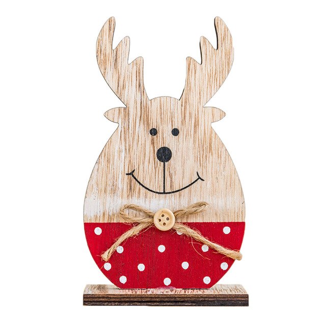 Christmas Wooden Baubles Gift Cute Elk Desktop