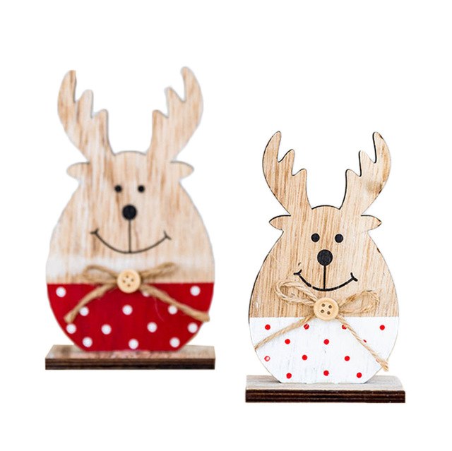 Christmas Wooden Baubles Gift Cute Elk Desktop