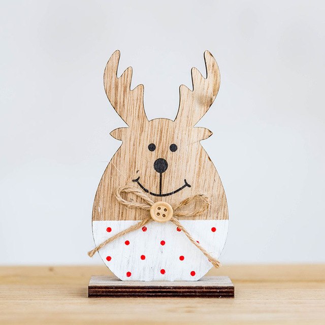 Christmas Wooden Baubles Gift Cute Elk Desktop