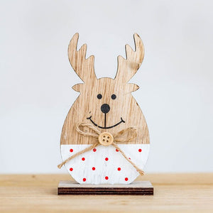 Christmas Wooden Baubles Gift Cute Elk Desktop