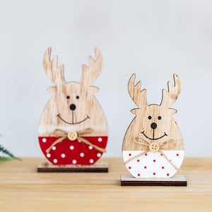 Christmas Wooden Baubles Gift Cute Elk Desktop