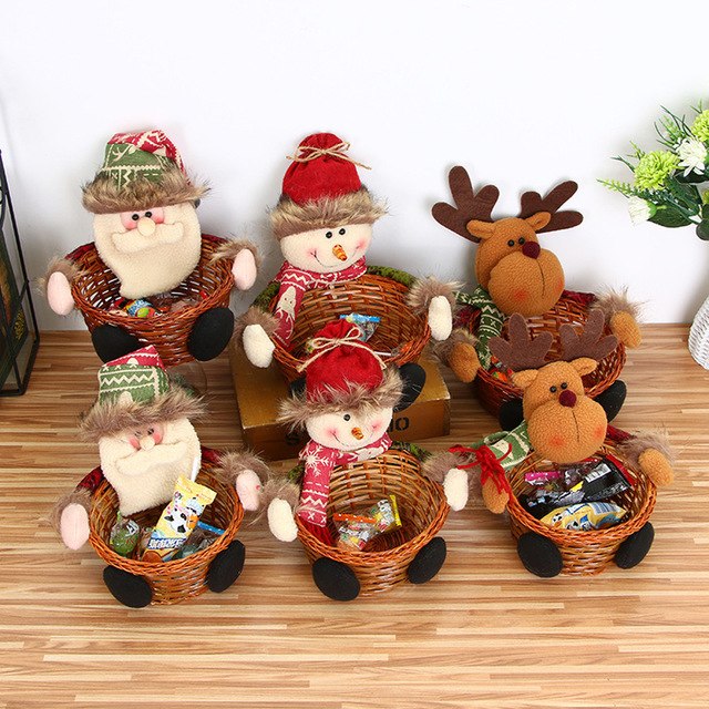 Cute Christmas Candy Storage Bamboo Xmas Gift