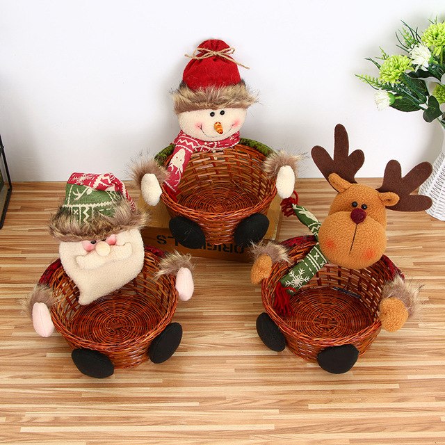 Cute Christmas Candy Storage Bamboo Xmas Gift