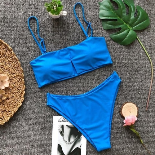 Fabulous Women Swimwears Sexy Solid Bikini Set