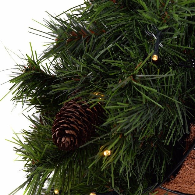 12" Pre-lit Christmas Hanging Basket
