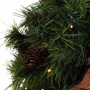 12" Pre-lit Christmas Hanging Basket