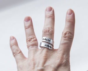 Inhale exhale ring, Yoga ring, yoga lover gift,