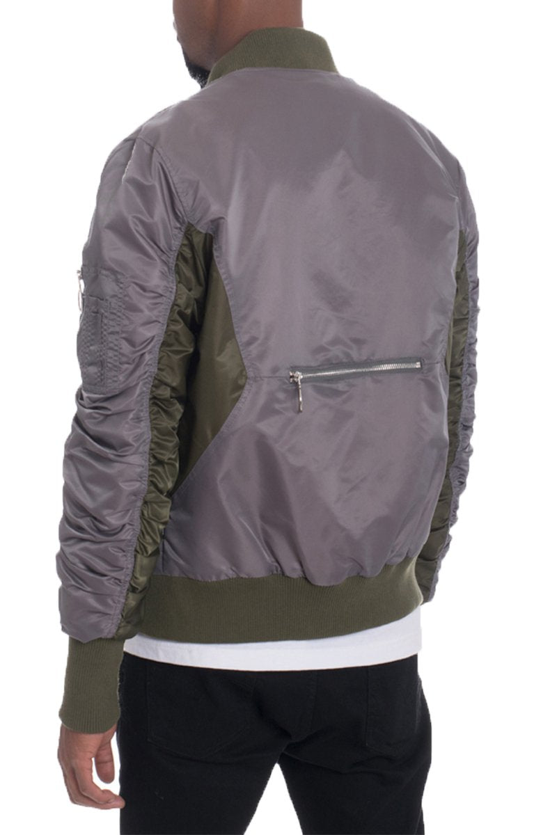 TWO TONE BOMBER- GREY