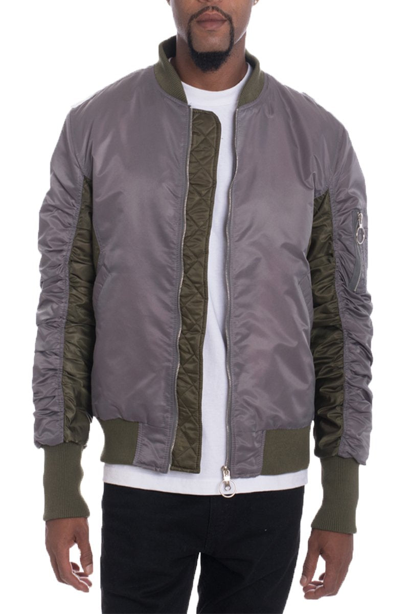 TWO TONE BOMBER- GREY