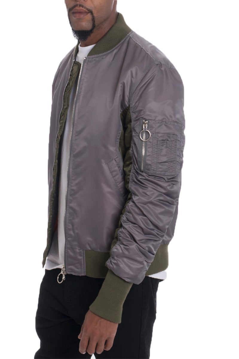 TWO TONE BOMBER- GREY