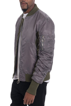 TWO TONE BOMBER- GREY