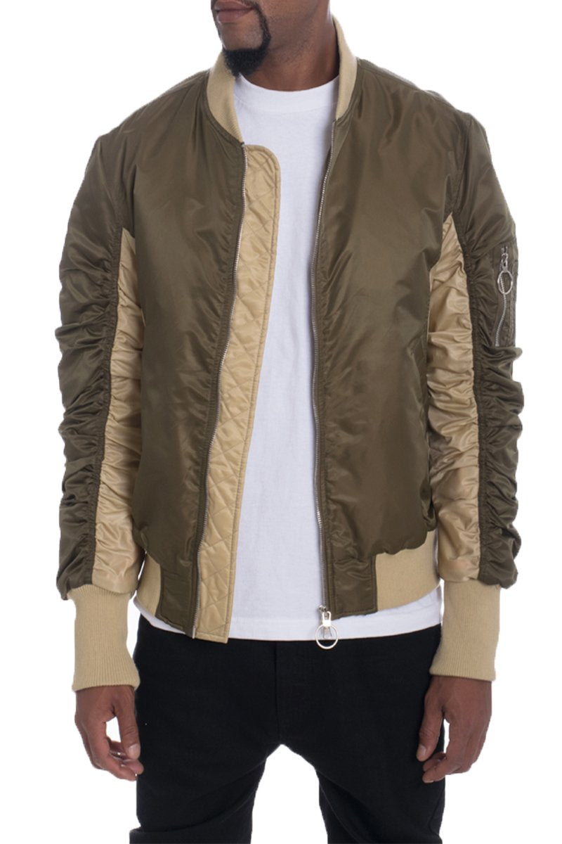 TWO TONE BOMBER- OLIVE