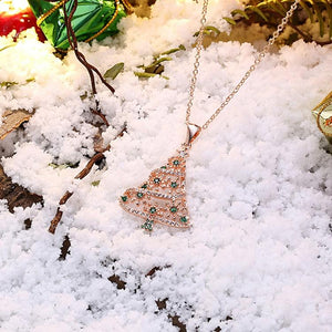 18K Rose Gold Plated Christmas Tree Green