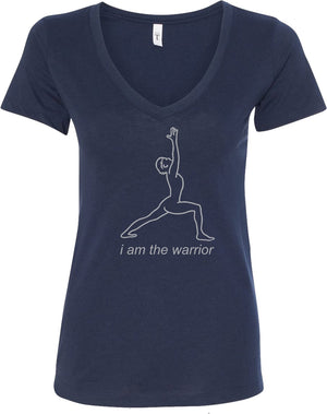 Womens Yoga T-shirt Line Warrior Blended V-neck