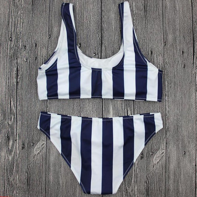 Magnificent Women's Striped Bikini Beachwear