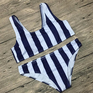 Magnificent Women's Striped Bikini Beachwear