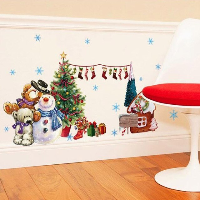 Merry Christmas Household Room Window Wall Sticker