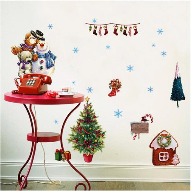 Merry Christmas Household Room Window Wall Sticker
