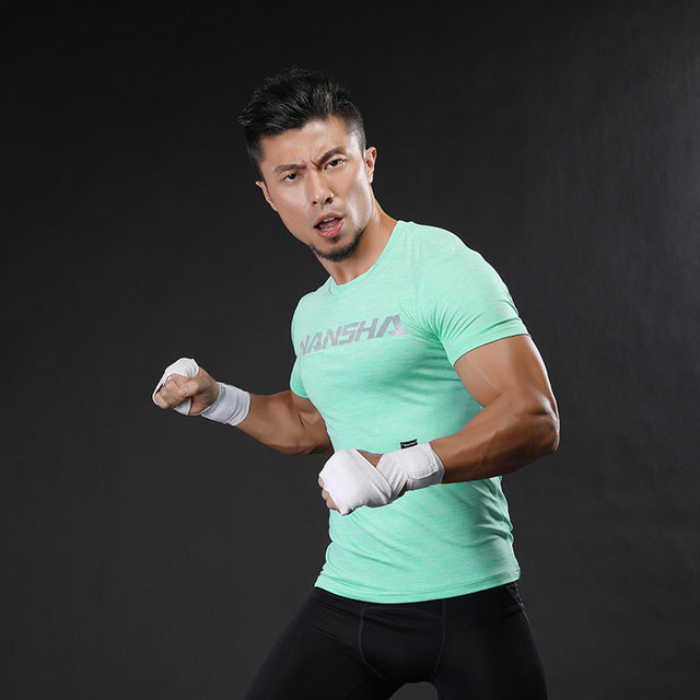 Brand Fashion Men Short Sleeve Fitness