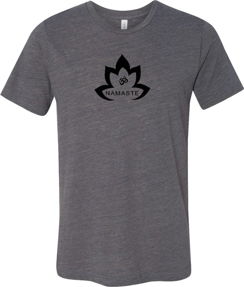 Black Namaste Lotus Burnout Yoga Tee Shirt