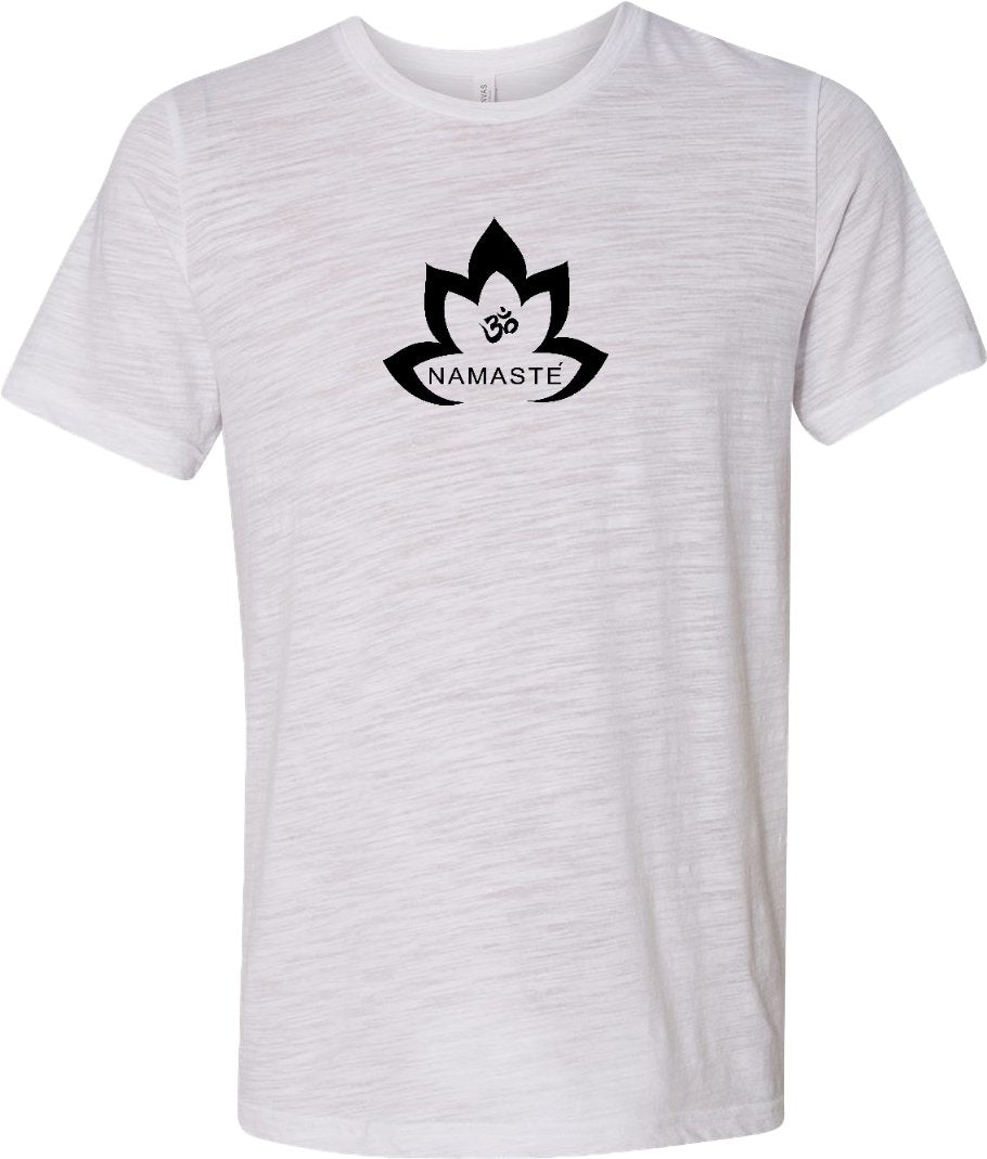 Black Namaste Lotus Burnout Yoga Tee Shirt