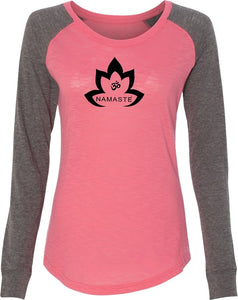 Black Namaste Lotus Preppy Patch Elbow Yoga Tee