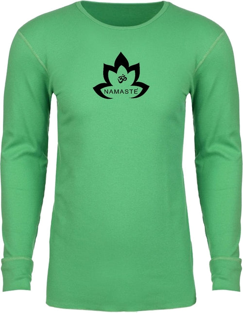 Black Namaste Lotus Long Sleeve Thermal Yoga Tee