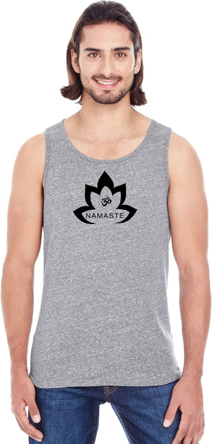Black Namaste Lotus Triblend Yoga Tank Top