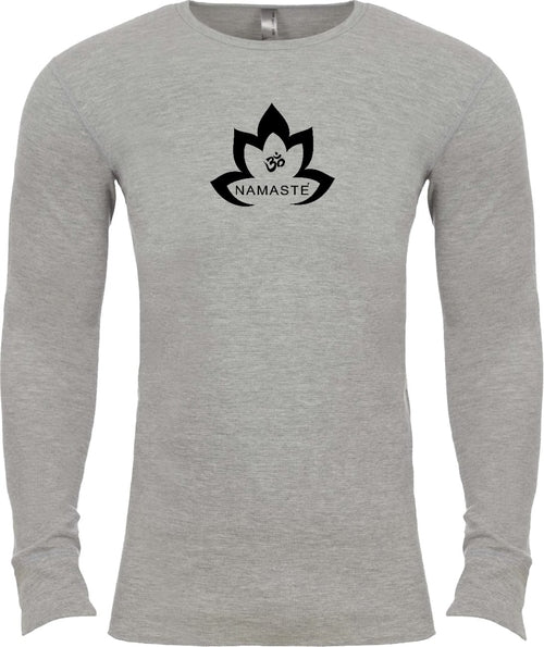 Black Namaste Lotus Long Sleeve Thermal Yoga Tee