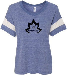 Black Namaste Lotus Eco-Friendly V-neck Yoga Tee