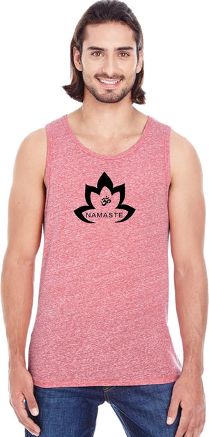 Black Namaste Lotus Triblend Yoga Tank Top