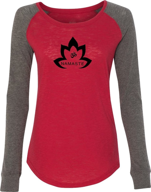 Black Namaste Lotus Preppy Patch Elbow Yoga Tee